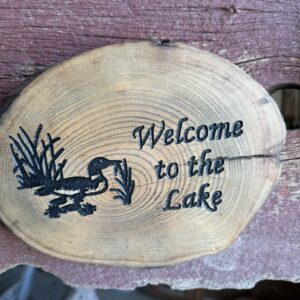 Log End Oval Welcome to Lake Single Duck